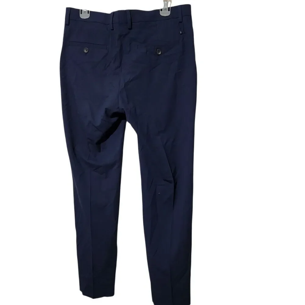 J.M Haggar Dress Pants Size 32x30 Navy Blue Color Flat Front.   New
